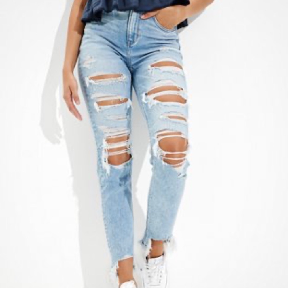 AMERICAN EAGLE | Stretch Skinny Ankle Ripped Jeans